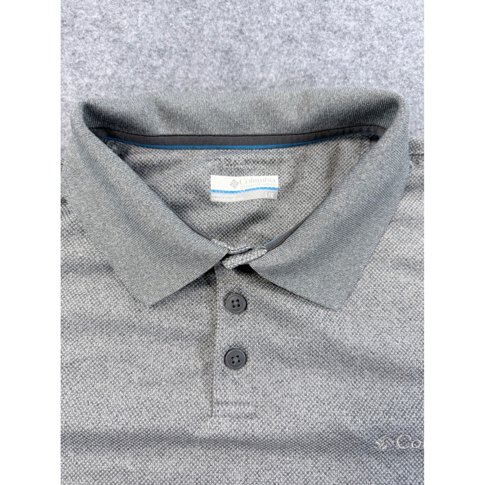 Columbia Mens Gray Sun Protection Short Sleeve Polo Shirt XM6449 Size Large - Picture 3 of 9